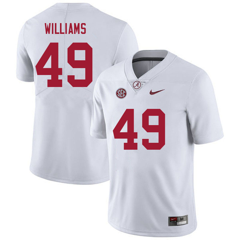 Men #49 Kaine Williams Alabama Crimson Tide College Football Jerseys Sale-White